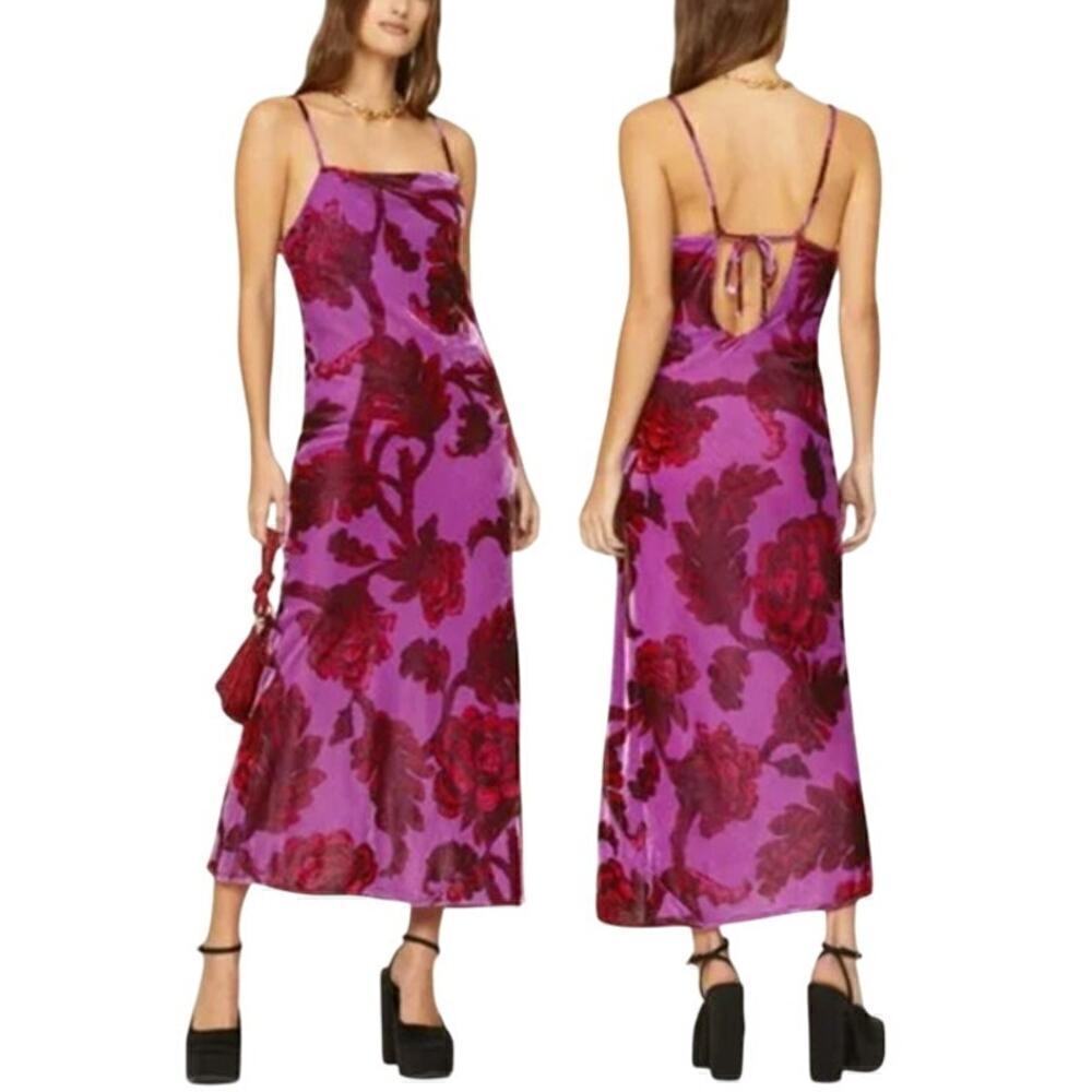 Rhode Jemima Dress Floral Midi Purple 4